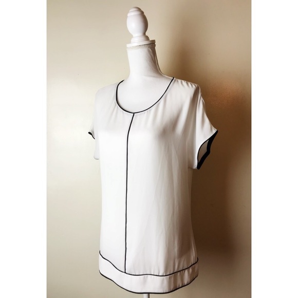 Pleione Tops - Pleione • NWOT White and Black Blouse